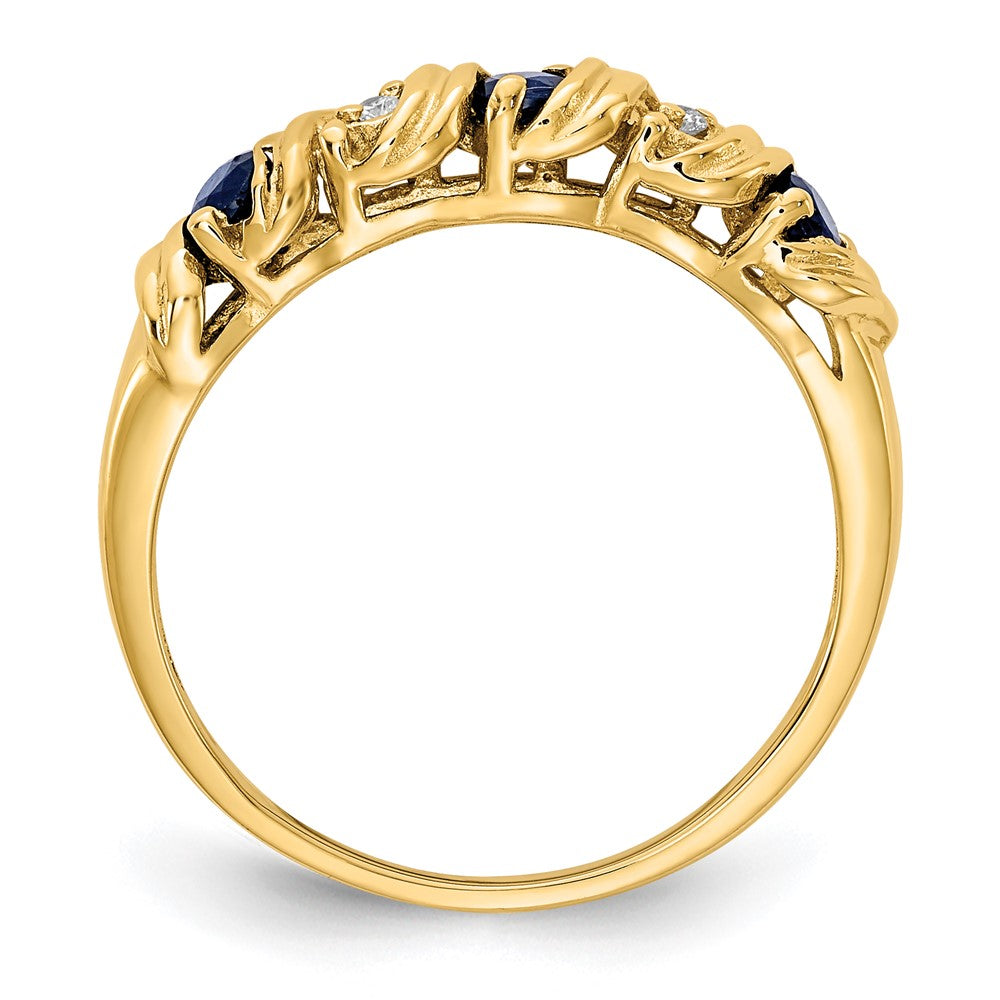 14k 2.75mm Sapphire AAA Diamond ring