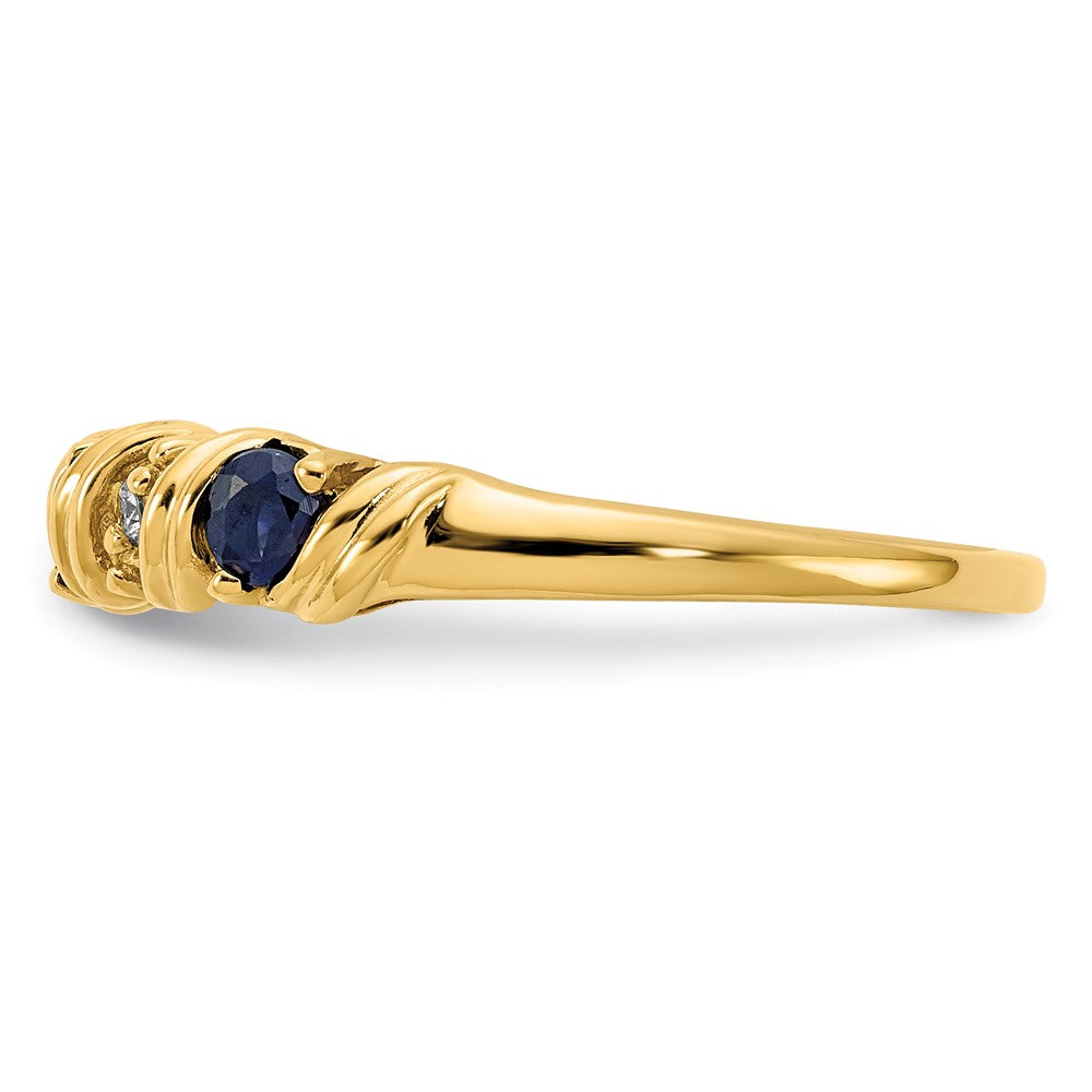 14k 2.75mm Sapphire AAA Diamond ring