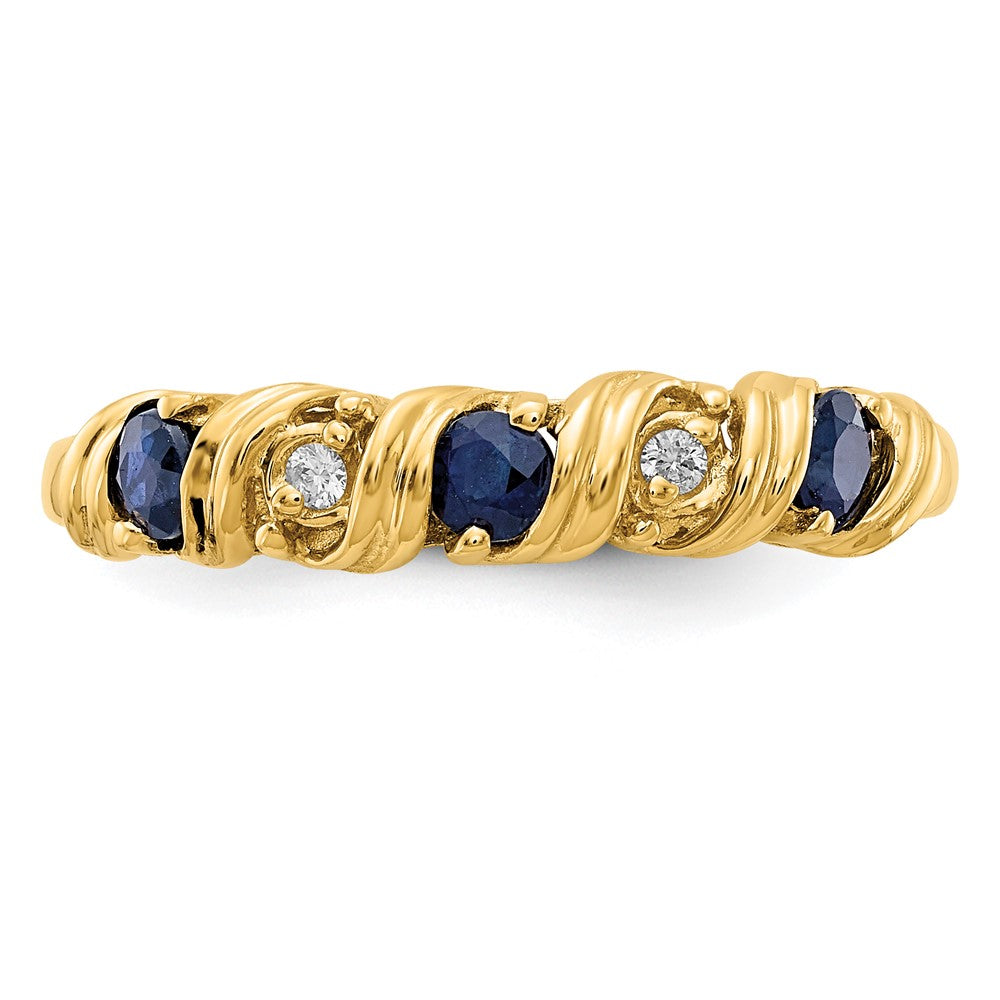 14k 2.75mm Sapphire AAA Diamond ring
