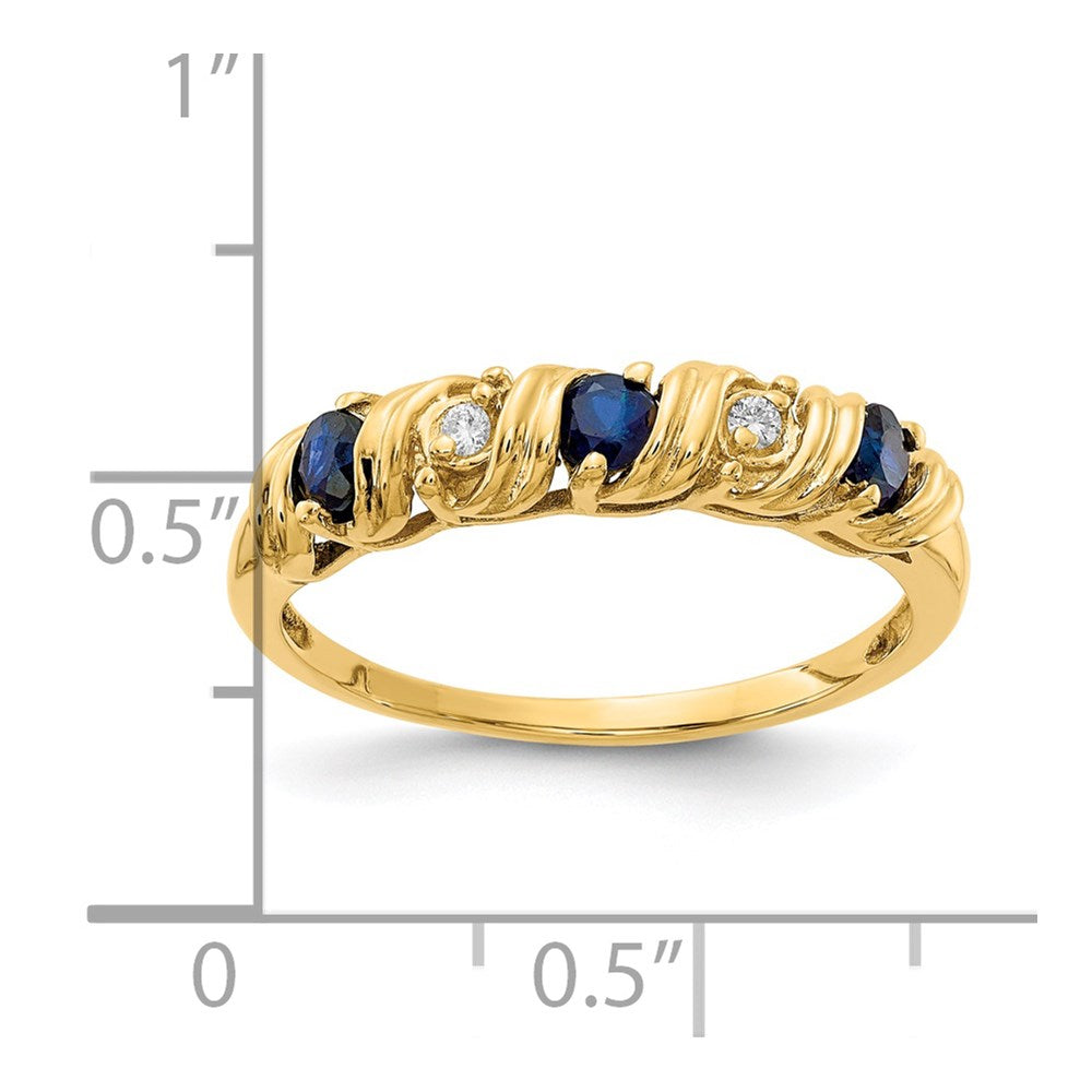 14k 2.75mm Sapphire AA Diamond ring