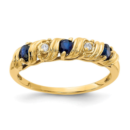 14k 2.75mm Sapphire AAA Diamond ring