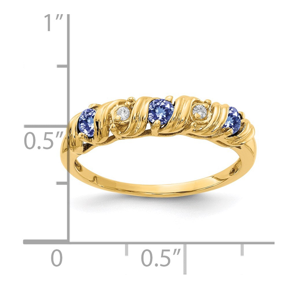 14k 2.75mm Tanzanite AAA Diamond ring