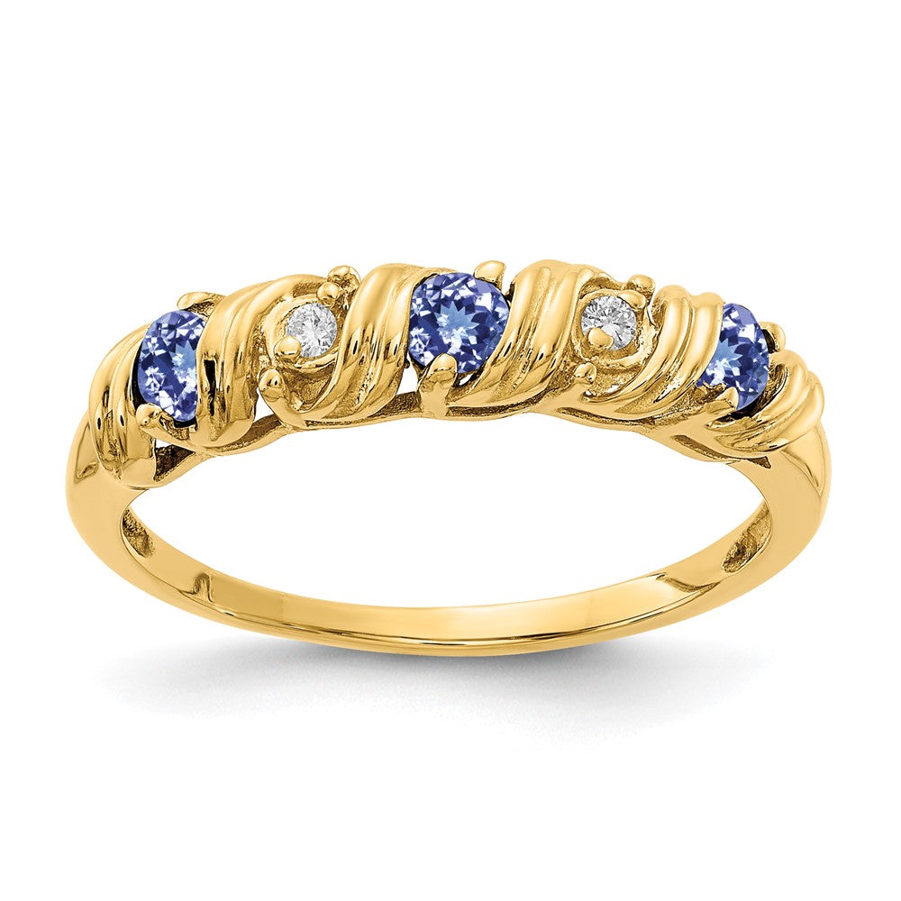 14k 2.75mm Tanzanite VS Diamond ring