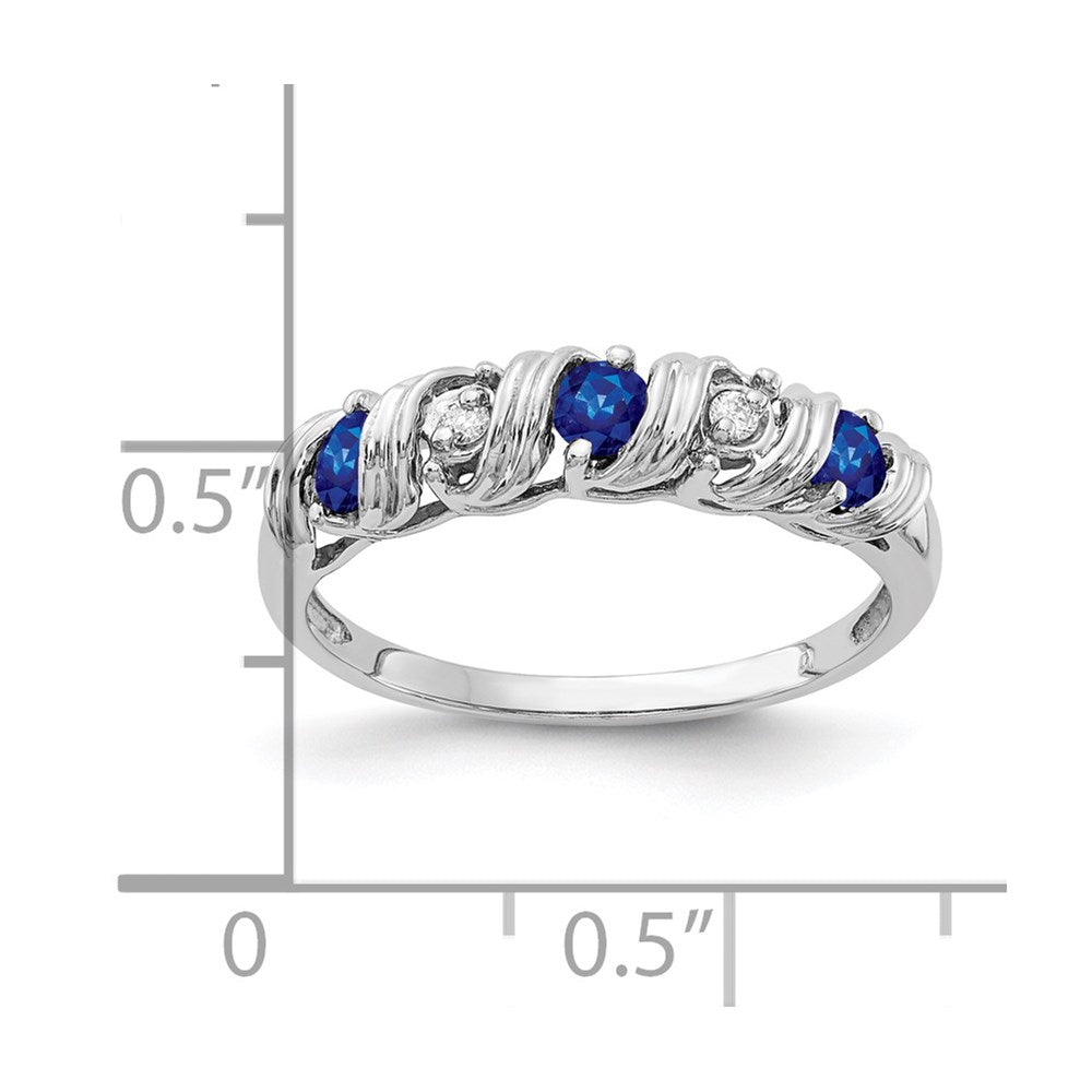 14k White Gold 2.75mm Sapphire VS Diamond ring
