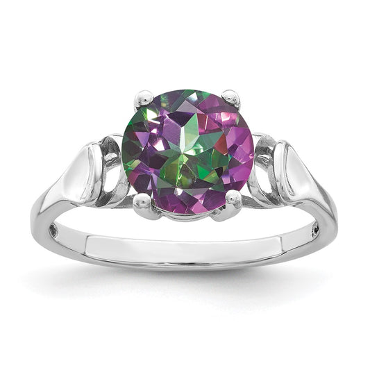 14k White Gold 8mm Fire Topaz ring