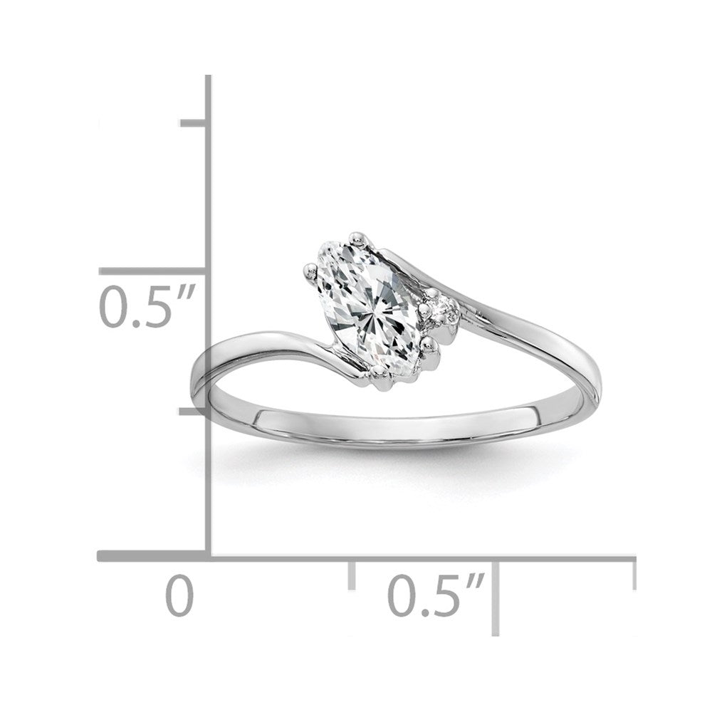 14k White Gold 7x3.5mm Marquise Cubic Zirconia AA Diamond ring