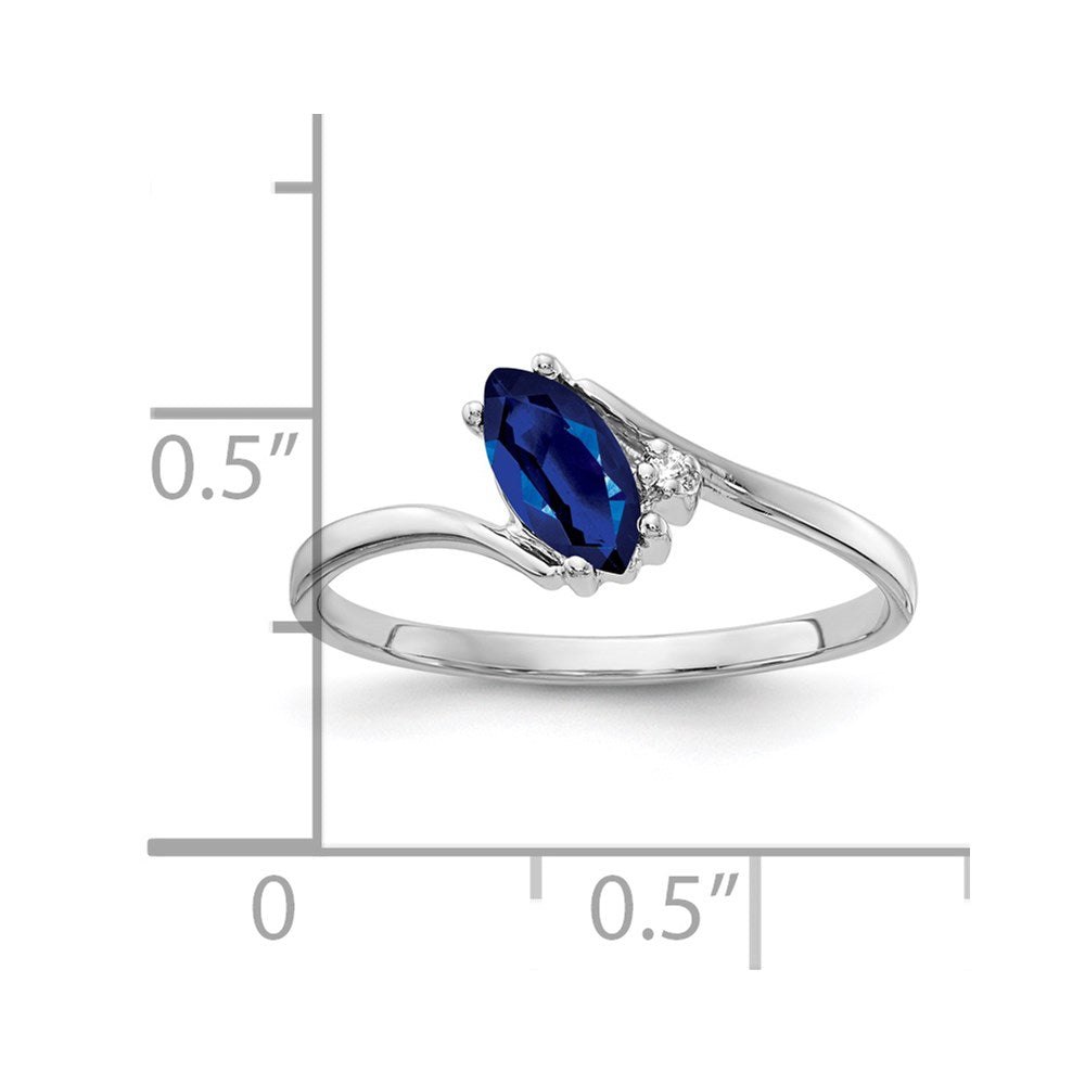 14k White Gold 7x3.5mm Marquise Sapphire VS Diamond ring