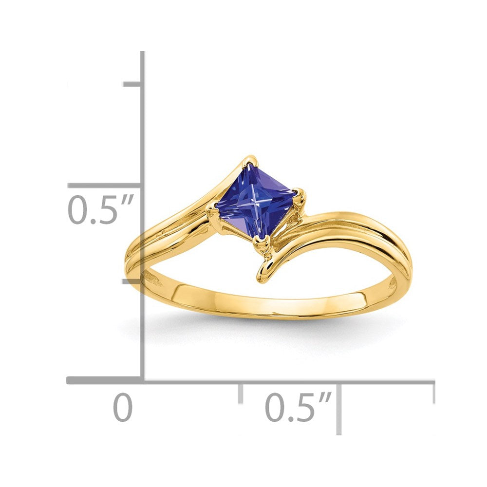 14k 4mm Princess Cut Tanzanite ring