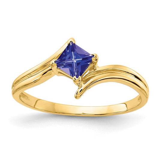 14k 4mm Princess Cut Tanzanite ring