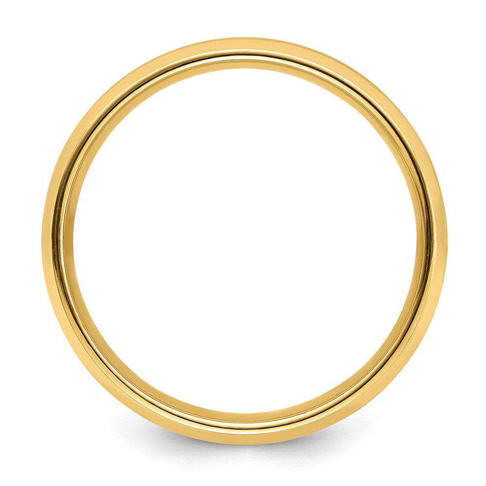 14k Yellow Gold 6mm Heavyweight Comfort Fit Brushed Satin with Polished Beveled Edge Wedding Band Size 9
