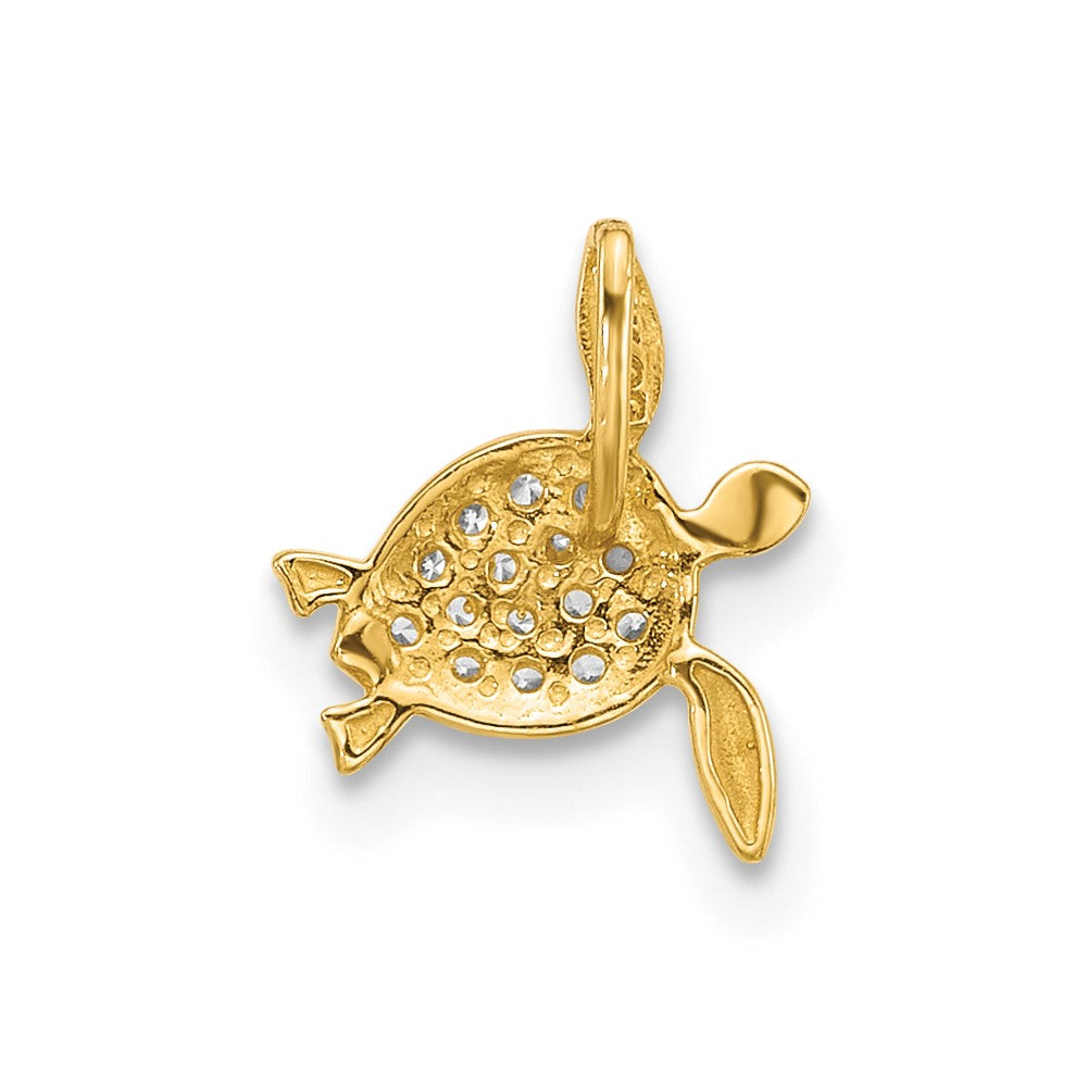 14k CZ Sea Turtle Chain Slide
