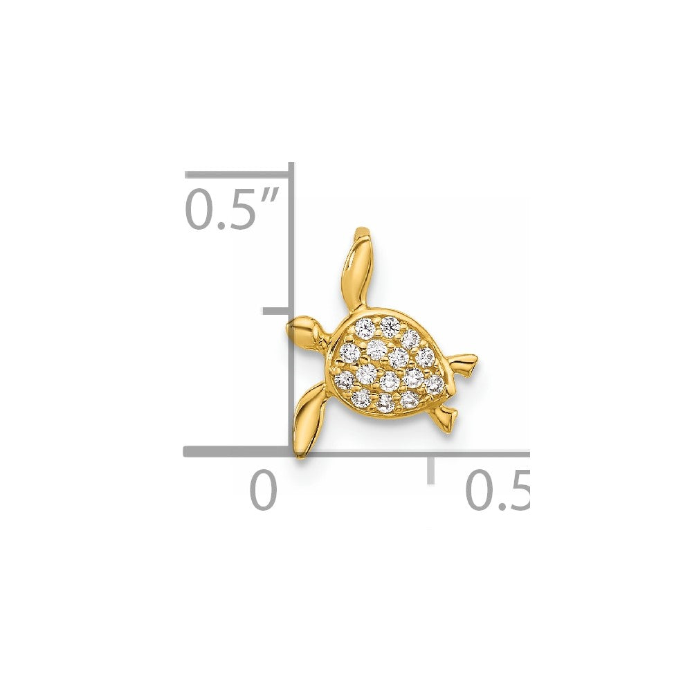14k CZ Sea Turtle Chain Slide