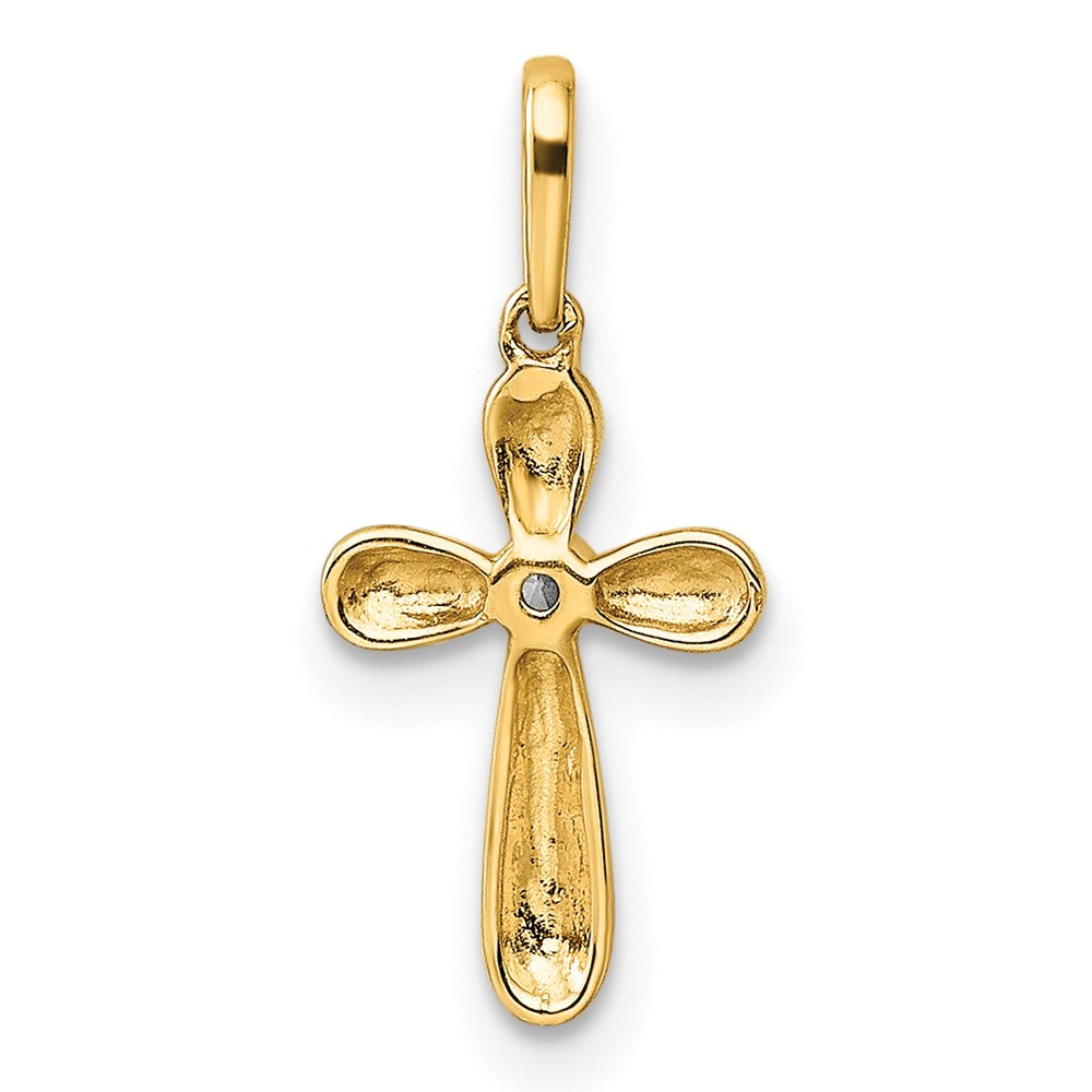 14k CZ Cross Pendant