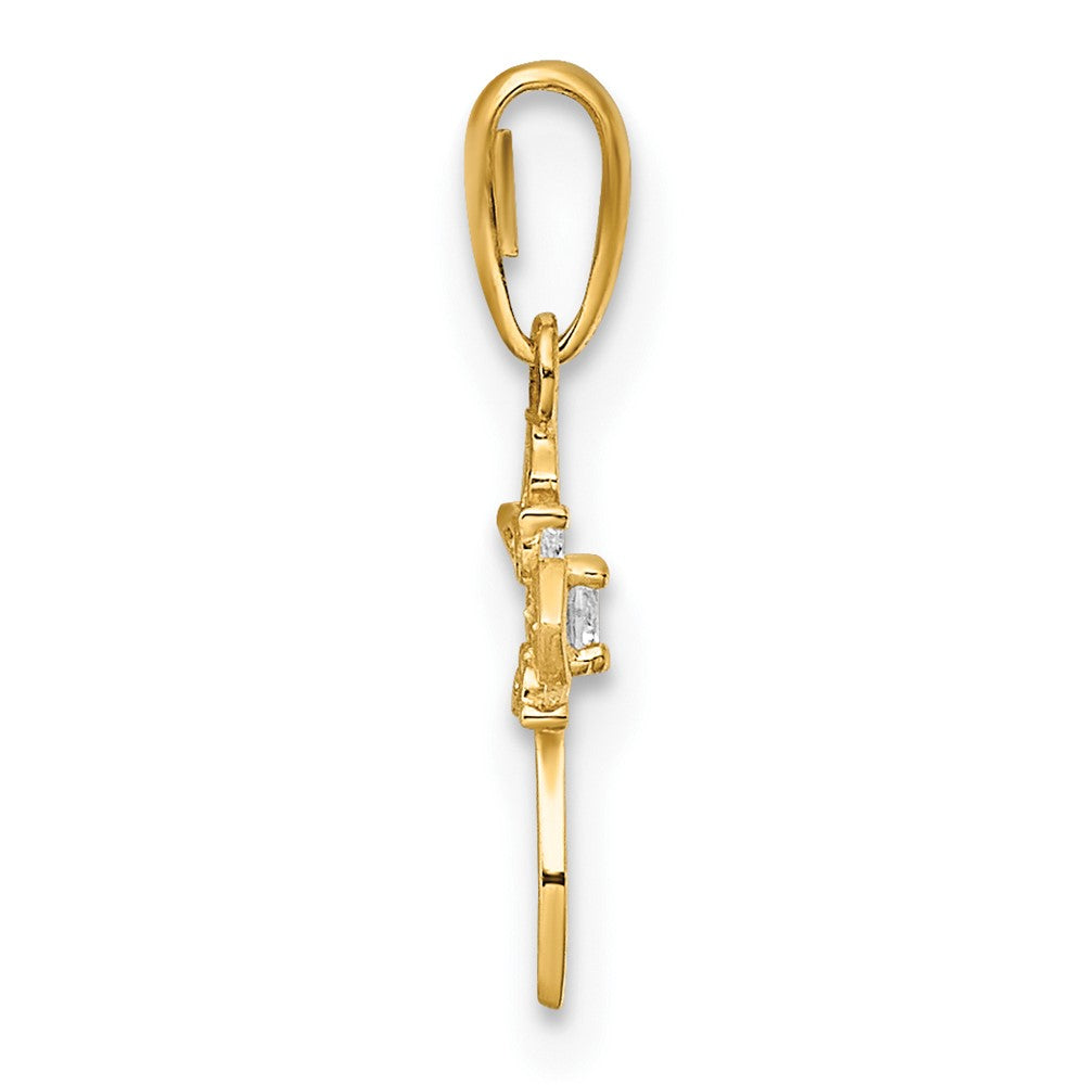 14k Fancy CZ Cross Pendant