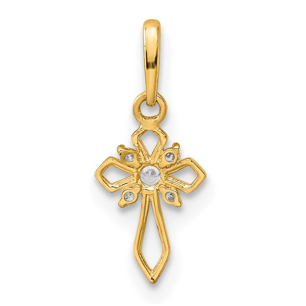 14k Fancy CZ Cross Pendant