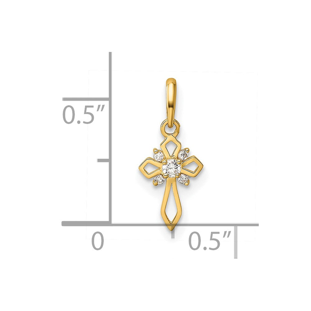 14k Fancy CZ Cross Pendant