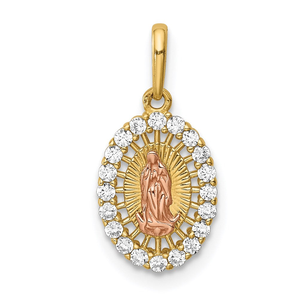 14K Two-tone Our of Guadalupe CZ Pendant