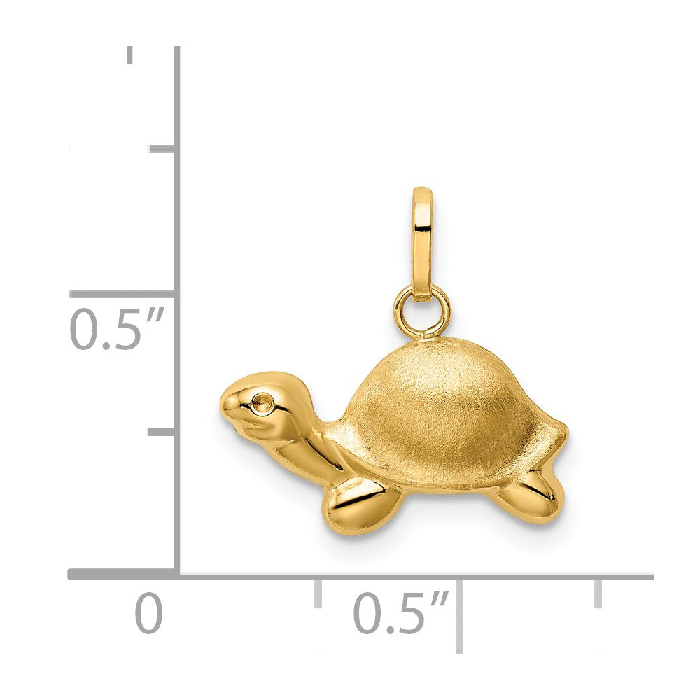 14k Satin & Polished Turtle Charm