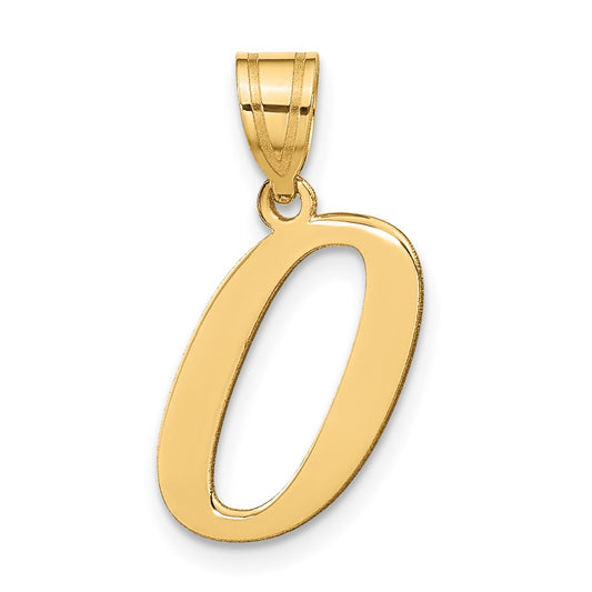 14k Polished Letter O Initial Pendant
