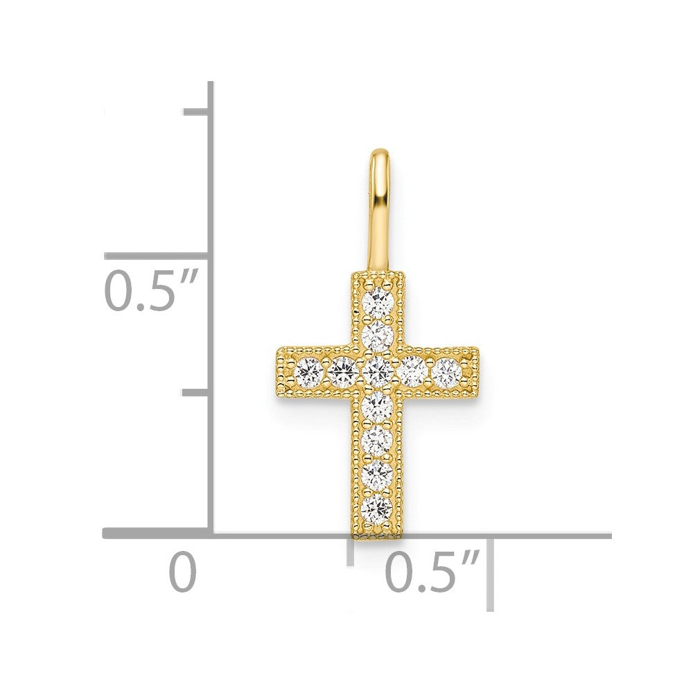 14k CZ Cross Pendant
