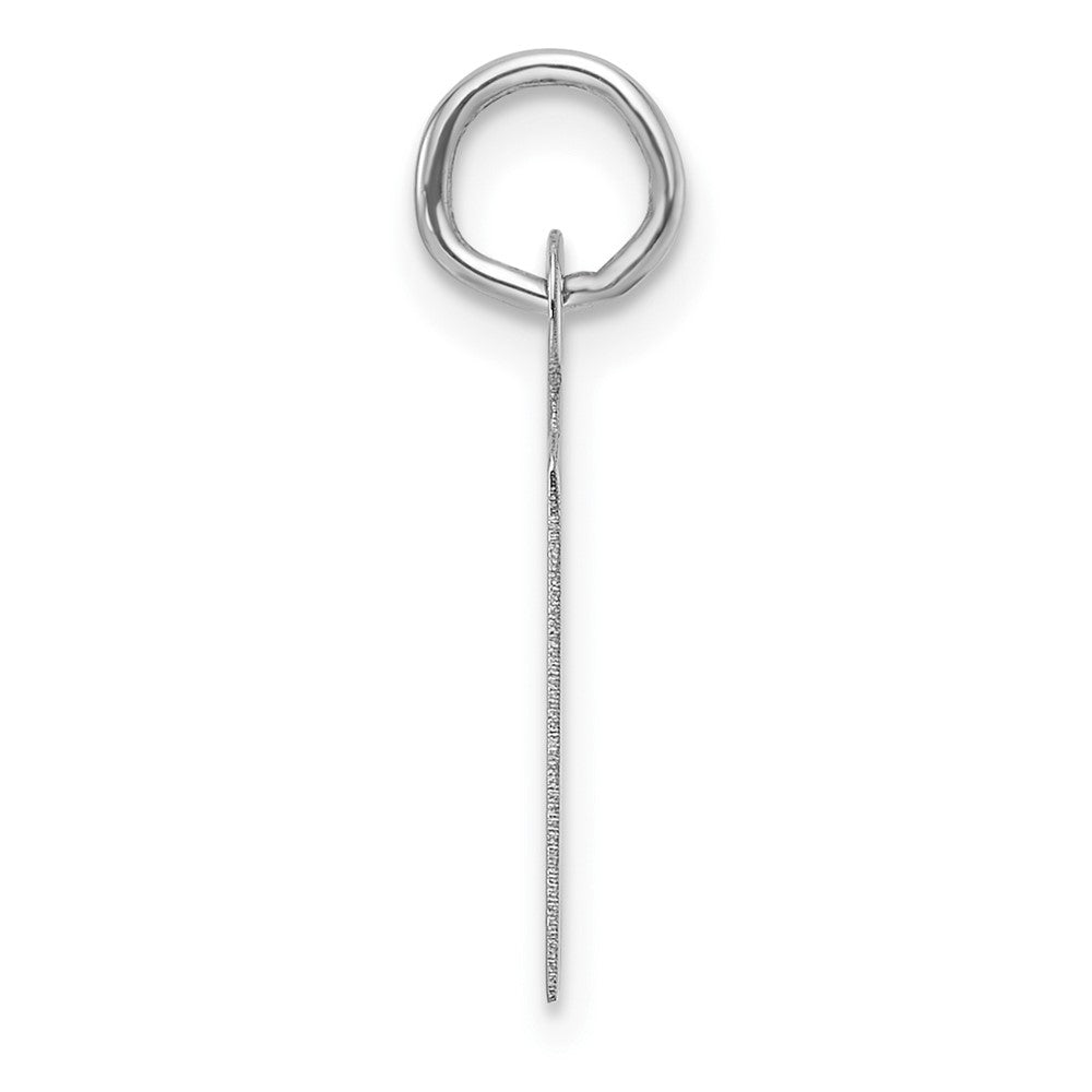 14K White Gold  Slanted Block Letter M Initial Charm