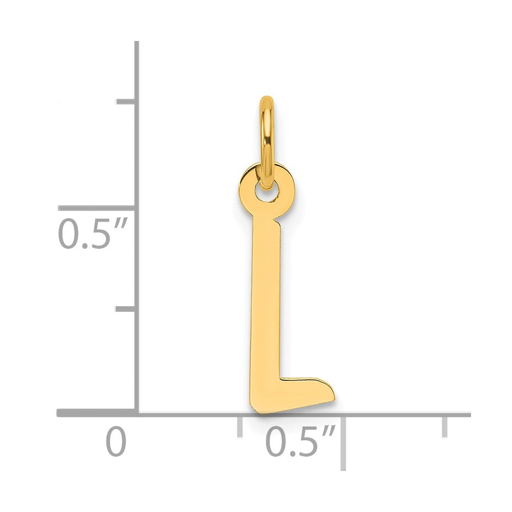 14K  Slanted Block Letter L Initial Charm