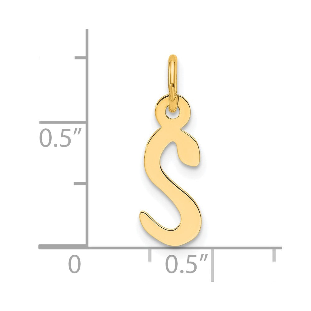 14K  Slanted Block Letter S Initial Charm