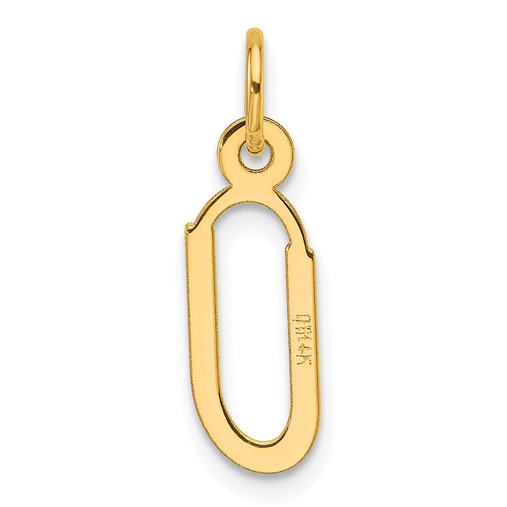 14K  Slanted Block Letter U Initial Charm