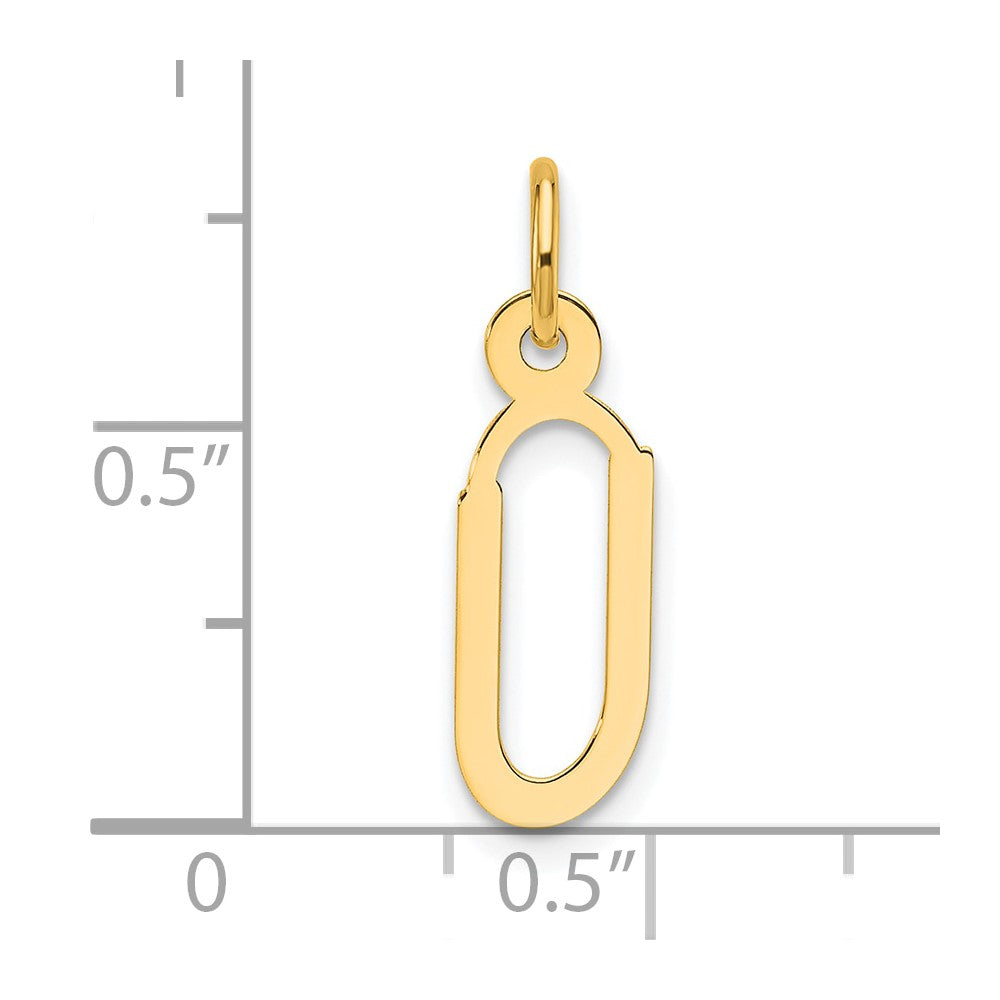 14K  Slanted Block Letter U Initial Charm