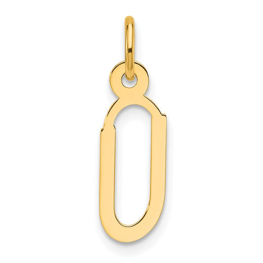 14K  Slanted Block Letter U Initial Charm