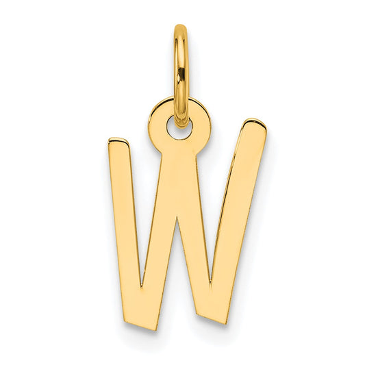 14K  Slanted Block Letter W Initial Charm