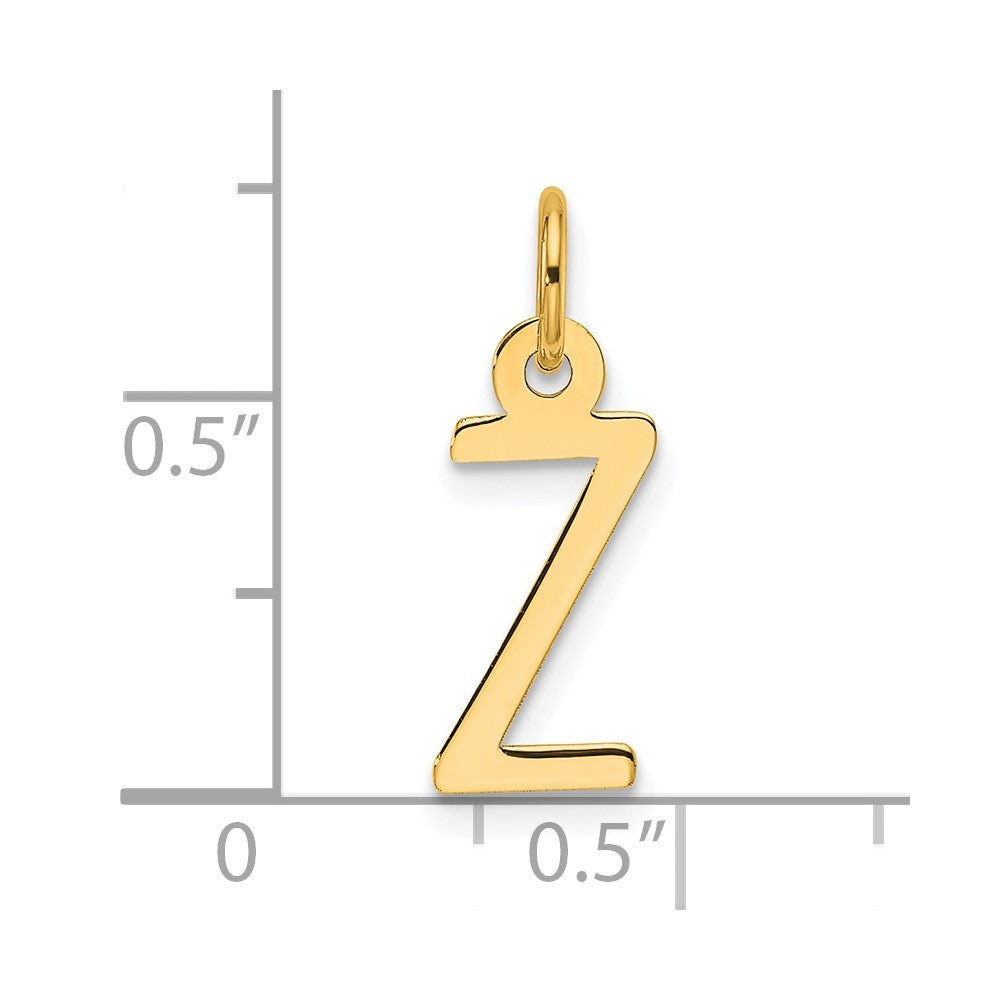 14k  Slanted Block Letter Z Initial Charm