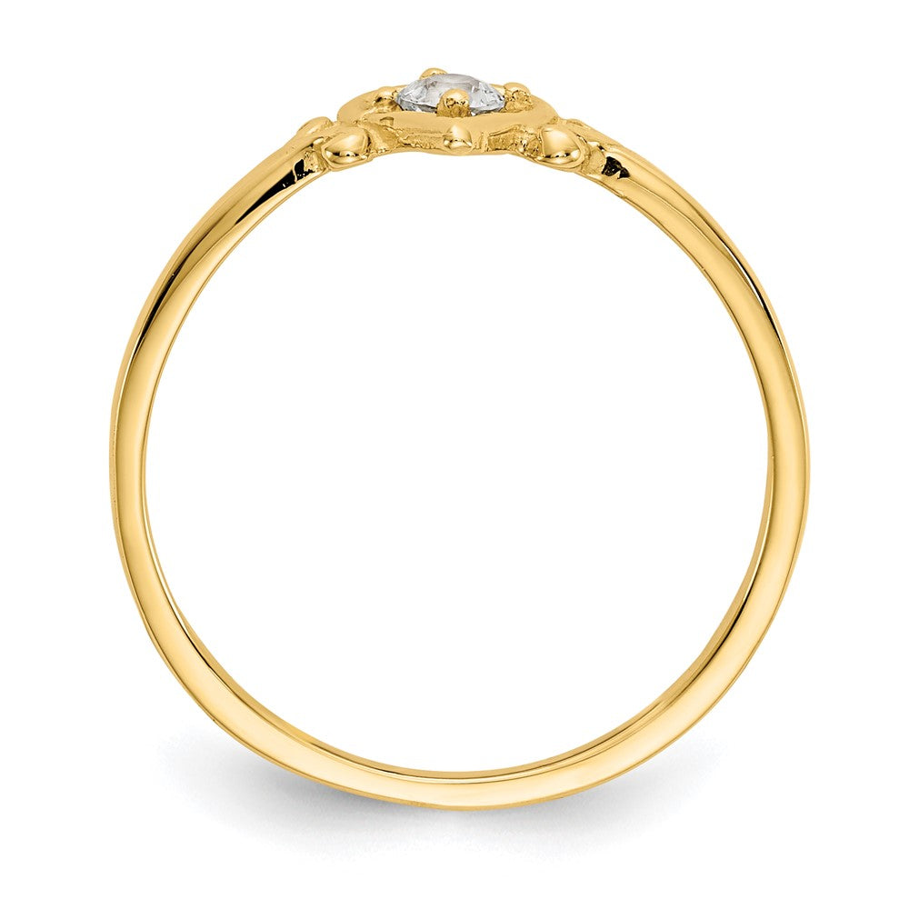 14K Aquamarine Birthstone Heart Ring