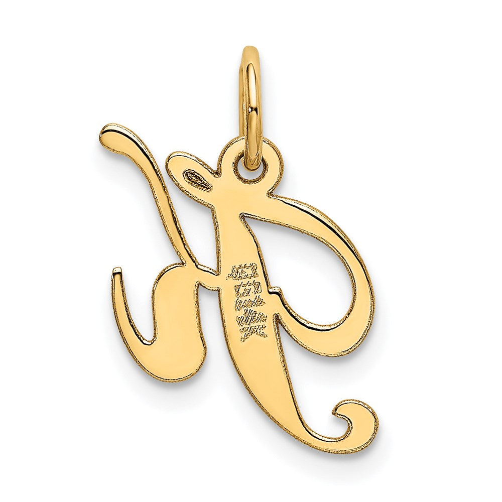 14K Small Fancy Script Letter K Initial Charm