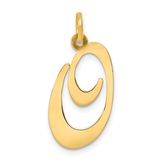 14k Large Fancy Script Letter O Initial Charm