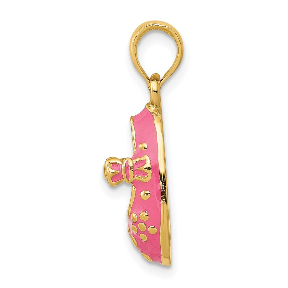 14k Pink Enameled 3D Shoe Pendant
