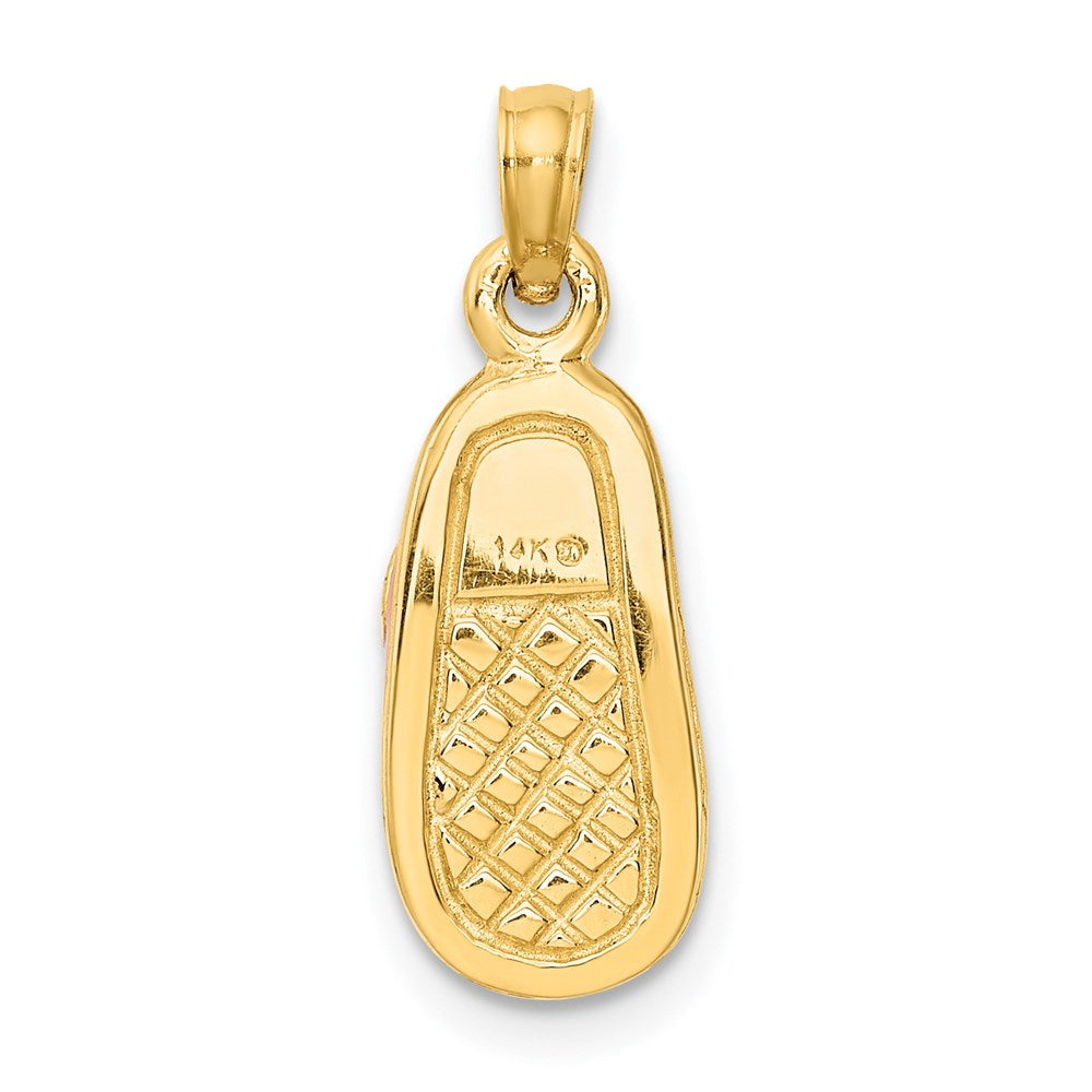 14k Pink Enameled 3D Shoe Pendant
