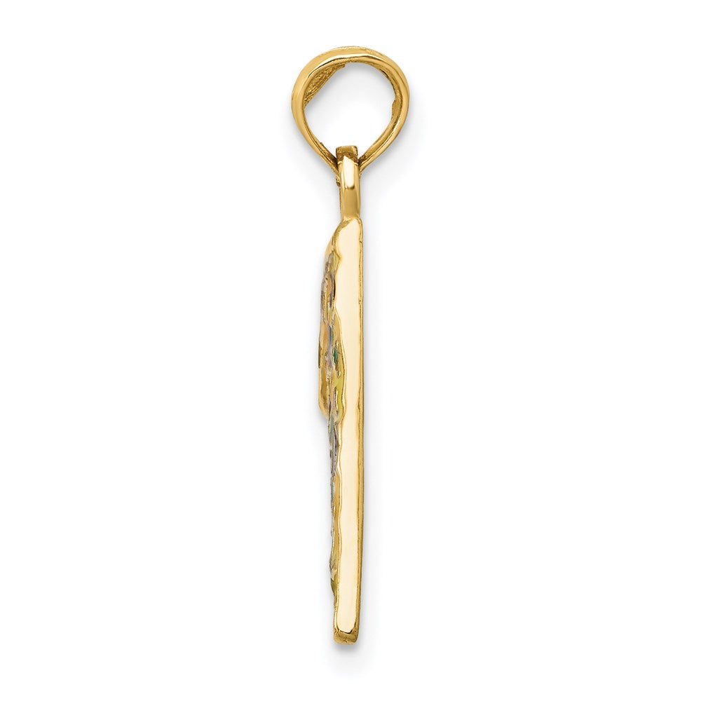 14k Enameled Pizza Slice Pendant