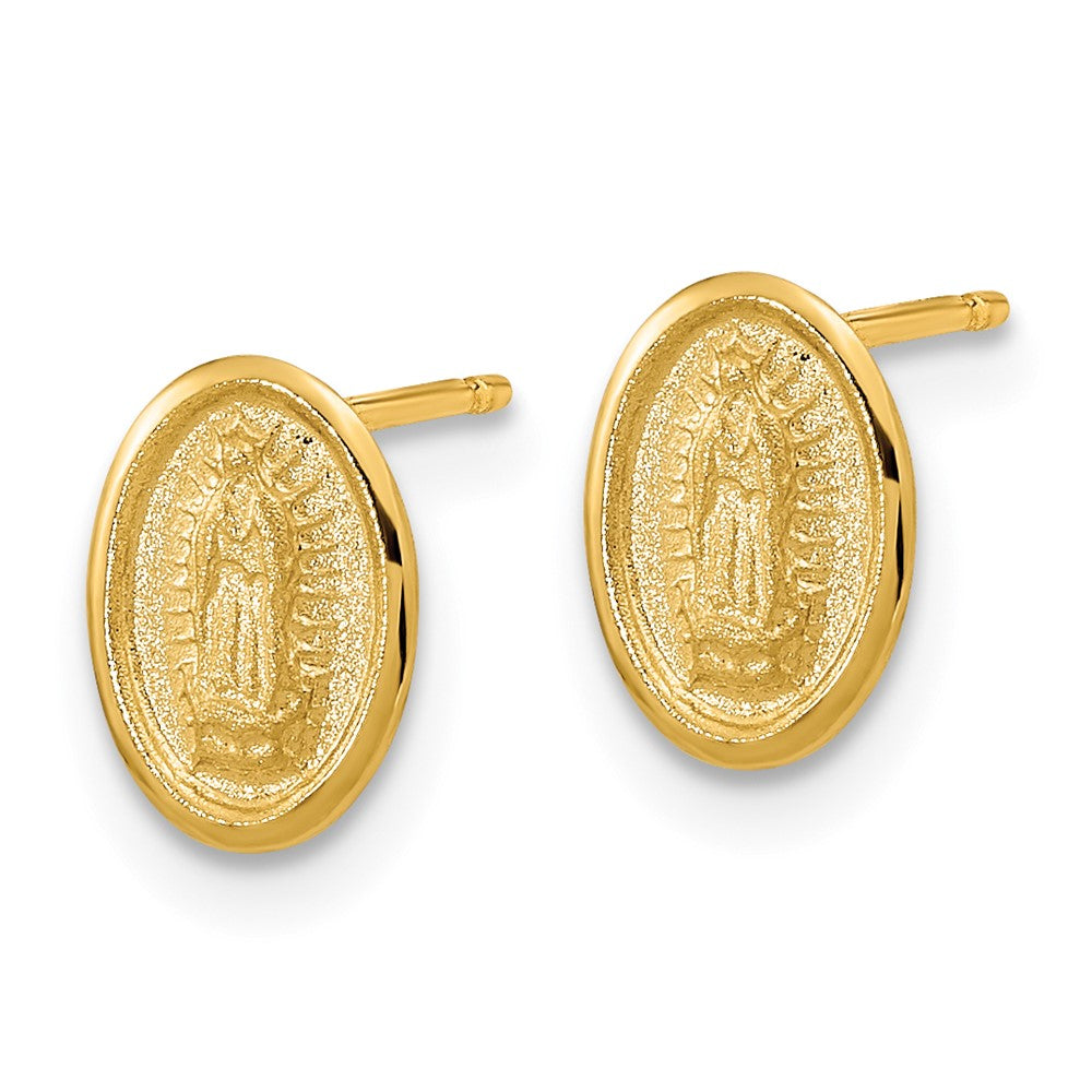 14k Polished Our of Guadalupe Post Earrings