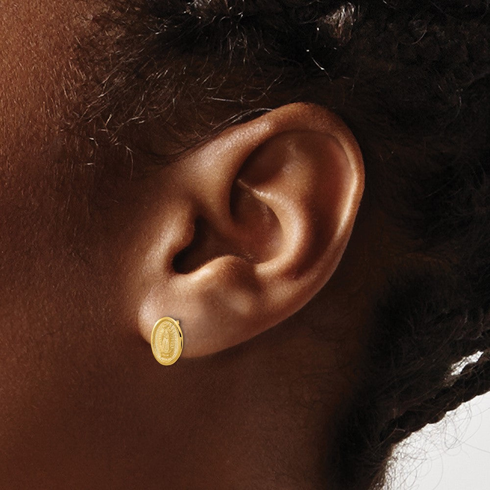 14k Polished Our of Guadalupe Post Earrings