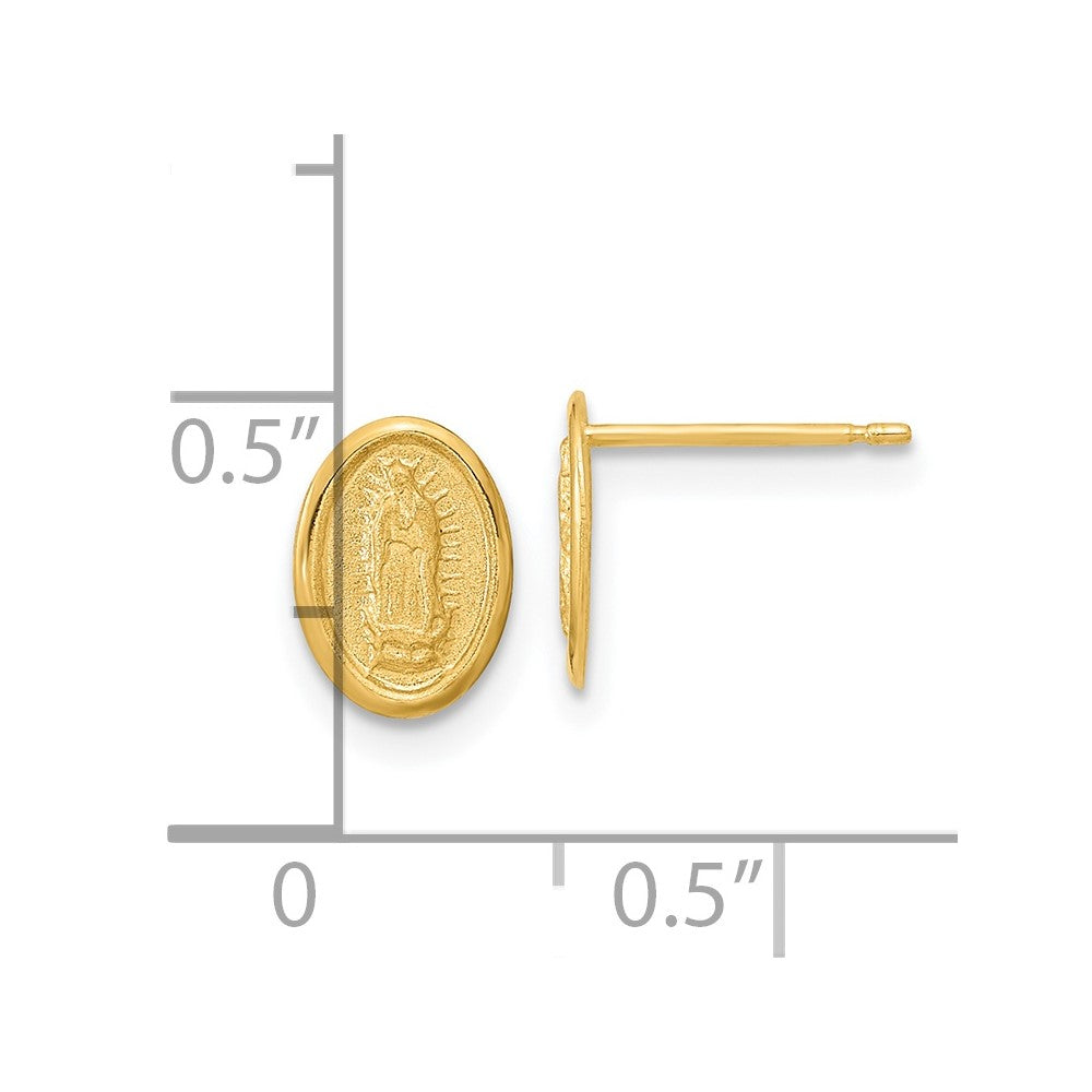14k Polished Our of Guadalupe Post Earrings
