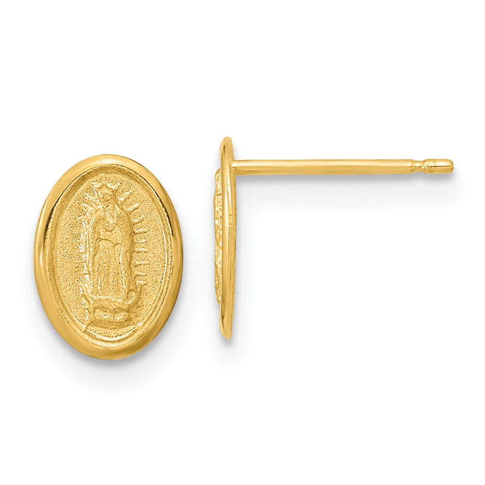 14k Polished Our of Guadalupe Post Earrings