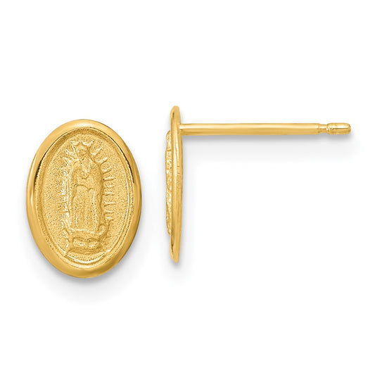 14k Polished Our of Guadalupe Post Earrings