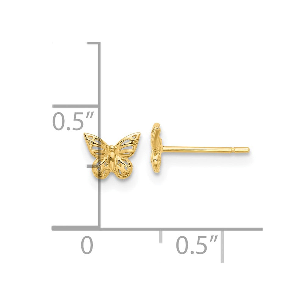 14K Polished Butterfly Post Earrings