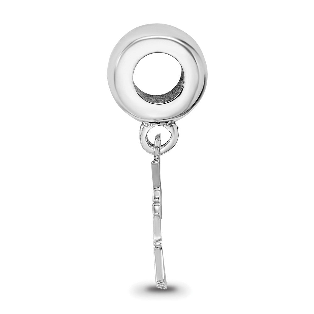 Sterling Silver Rhodium-plated Zeta Tau Alpha Vertical Letters Bead