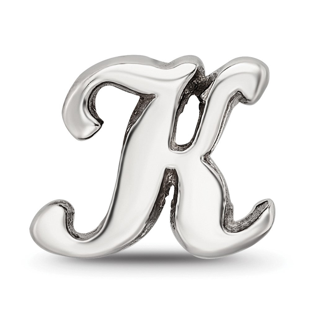 Sterling Silver Reflections Letter K Script Bead