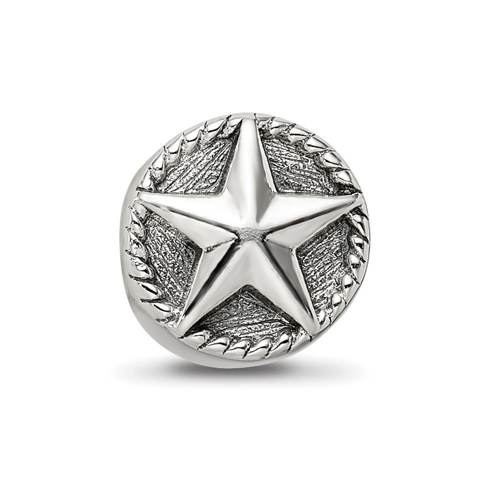 Sterling Silver Reflections Antiqued Star Bead