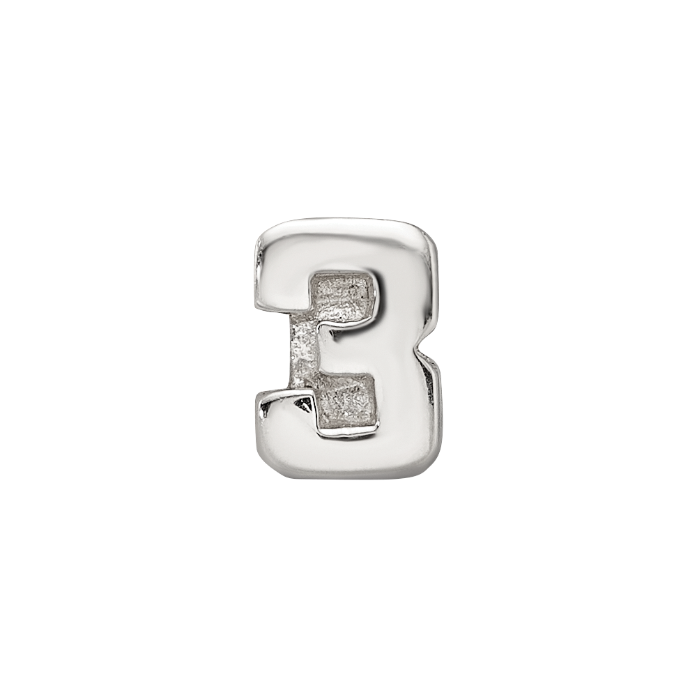 Sterling Silver Reflections Number 3 Bead