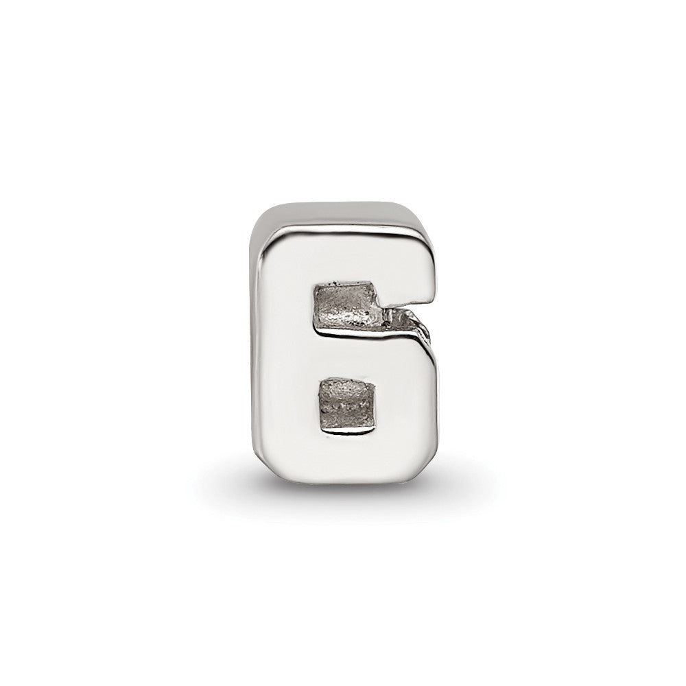 Sterling Silver Reflections Number 6 Bead