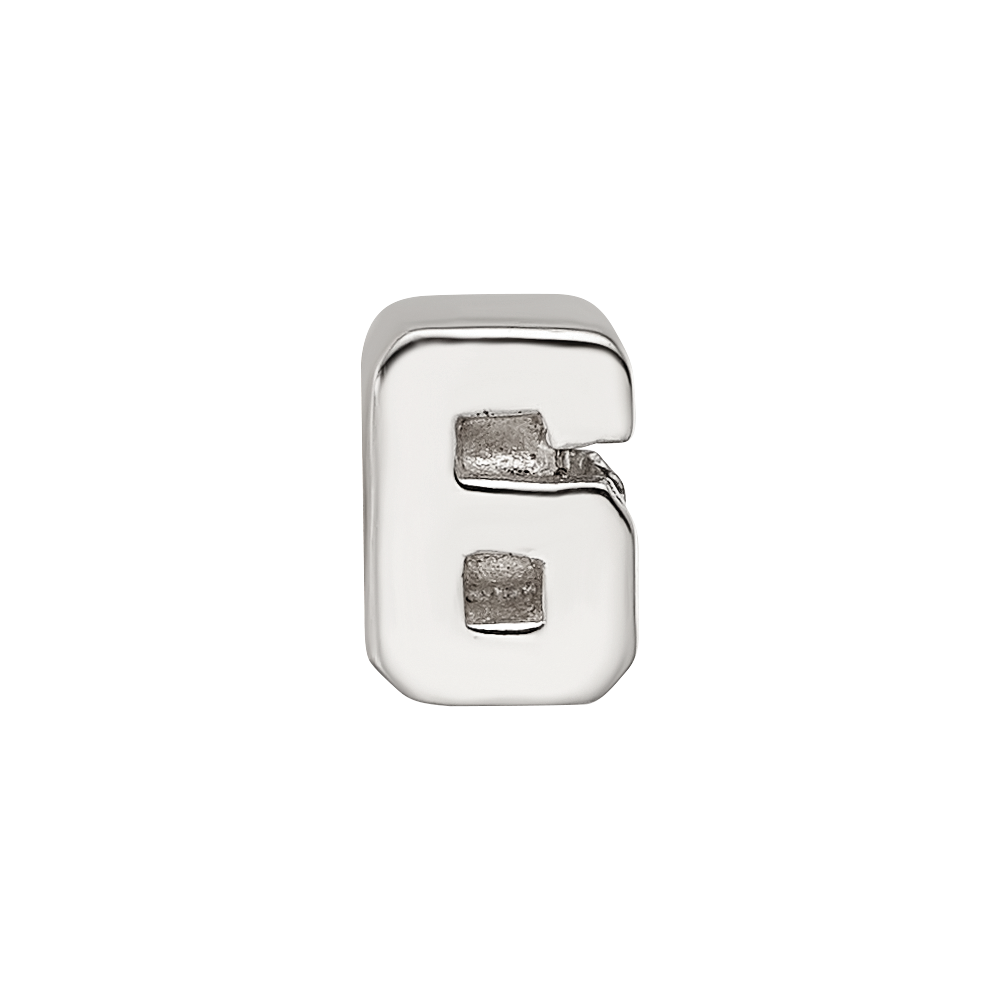 Sterling Silver Reflections Number 6 Bead